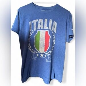 Italy FIFA World Cup 2014 Brasil Graphic Tee Blue Size M